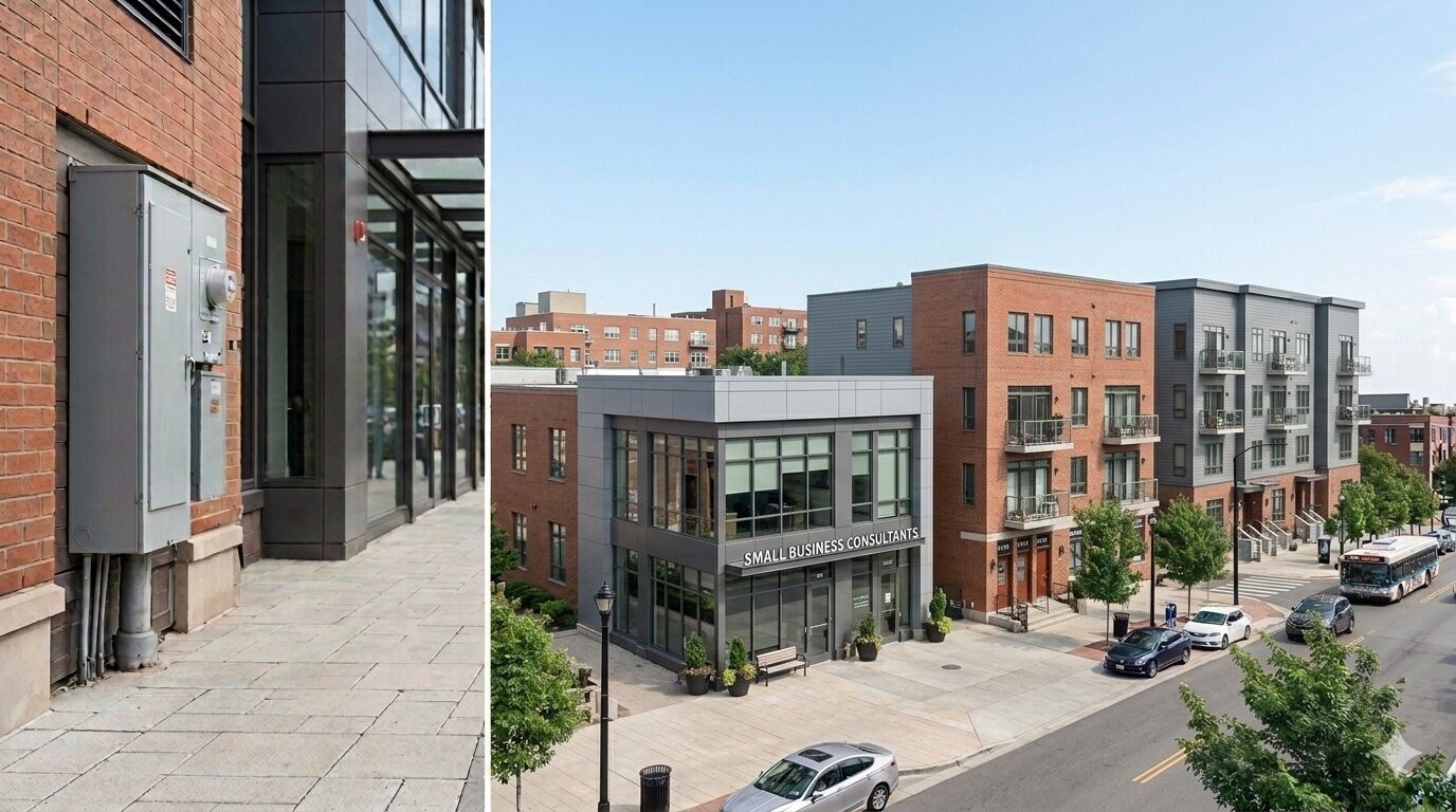Appartments and retail spaces.
